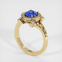 1.13 Ct. Blue Sapphire Ring, 10K Yellow Gold 2