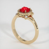 1.10 Ct. Pinkish Red Ruby Ring, 10K Yellow Gold 2