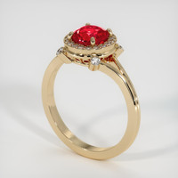 1.20 Ct. Pinkish Red Ruby Ring, 10K Yellow Gold 2