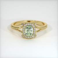 0.95 Ct. Yellowish Green Sapphire Ring, 10K Yellow Gold 1