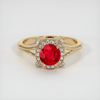 1.20 Ct. Ruby Ring, 14K Yellow Gold 1