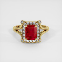 2.00 Ct. Ruby Ring, 14K Yellow Gold 1