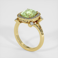 2.88 Ct. Yellowish Green Sapphire Ring, 14K Yellow Gold 2