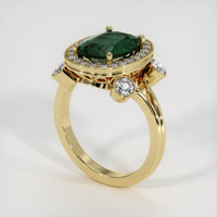3.55 Ct. Green Sapphire Ring, 14K Yellow Gold 2
