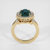 2.52 Ct. Greenish Blue Sapphire Ring, 14K Yellow Gold 3