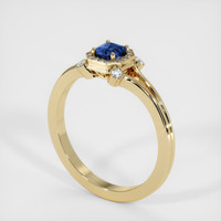 0.40 Ct. Sapphire Ring, 18K Yellow Gold 2