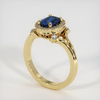 0.97 Ct. Sapphire Ring, 18K Yellow Gold 2
