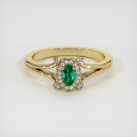 Pave Emerald Ring 0.21 Ct., 18K Yellow Gold Preview