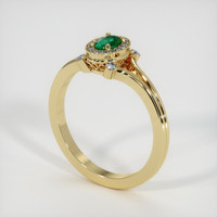 Pave Emerald Ring 0.21 Ct., 18K Yellow Gold Preview