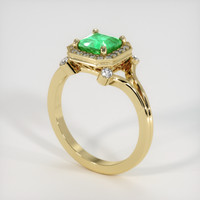 0.88 Ct. Emerald Ring, 18K Yellow Gold 2