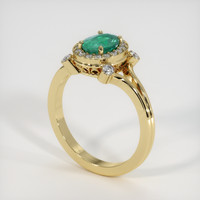 0.82 Ct. Emerald Ring, 18K Yellow Gold 2