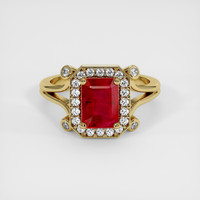 2.00 Ct. Ruby Ring, 18K Yellow Gold 1