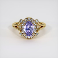 2.90 Ct. Violet Sapphire Ring, 18K Yellow Gold 1