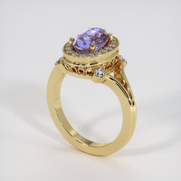 2.90 Ct. Violet Sapphire Ring, 18K Yellow Gold 2