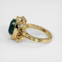 2.52 Ct. Greenish Blue Sapphire Ring, 18K Yellow Gold 4