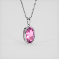 3.26 Ct. Pink Sapphire Pendant, 10K White Gold 2