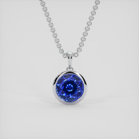 2.64 Ct. Blue Sapphire Pendant, 10K White Gold 1