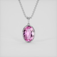 3.26 Ct. Pink Sapphire Pendant, 14K White Gold 1