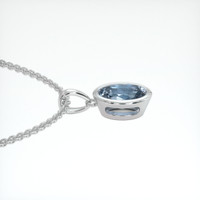 1.10 Ct. Greyish Blue Sapphire Necklace, 14K White Gold 3