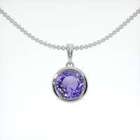 1.13 Ct. Purple Sapphire Necklace, 14K White Gold 1
