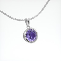 1.13 Ct. Purple Sapphire Necklace, 14K White Gold 2