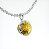 4.08 Ct. Yellow Sapphire Necklace, 14K White Gold 2
