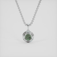 1.32 Ct. Green Sapphire Pendant, 14K White Gold 4