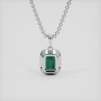 2.08 Ct. Bluish Green Sapphire Pendant, 14K White Gold 4