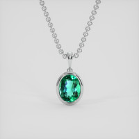 1.18 Ct. Emerald Pendant, 18K White Gold 1