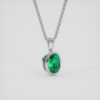 1.18 Ct. Emerald Pendant, 18K White Gold 2