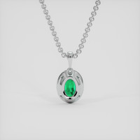 1.18 Ct. Emerald Pendant, 18K White Gold 4