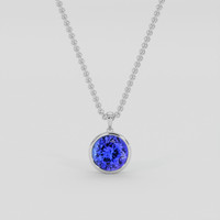 4.74 Ct. Violetish Blue Tanzanite Pendant, 18K White Gold 1
