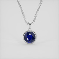 2.37 Ct. Blue Sapphire Pendant, 18K White Gold 1