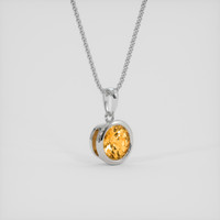 1.17 Ct. Orangish Yellow Sapphire Pendant, 18K White Gold 2