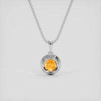 1.17 Ct. Orangish Yellow Sapphire Pendant, 18K White Gold 4