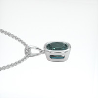1.10 Ct. Bluish Green Sapphire Necklace, 18K White Gold 3