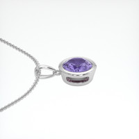 1.13 Ct. Purple Sapphire Necklace, 18K White Gold 3