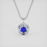 2.64 Ct. Blue Sapphire Pendant, 18K White Gold 4