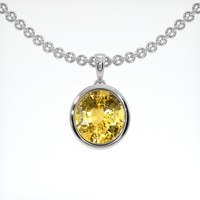 4.08 Ct. Yellow Sapphire Necklace, 18K White Gold 1