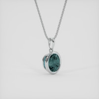 1.80 Ct. Greenish Blue Sapphire Pendant, 18K White Gold 2