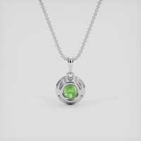 1.68 Ct. Yellowish Green Sapphire Pendant, 18K White Gold 4