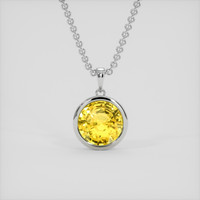 3.54 Ct. Yellow Sapphire Pendant, 18K White Gold 1