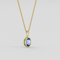 2.14 Ct. Blue Sapphire Pendant, 10K Yellow Gold 2