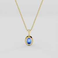 2.14 Ct. Blue Sapphire Pendant, 10K Yellow Gold 4