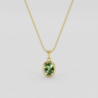 0.68 Ct. Green Sapphire Pendant, 10K Yellow Gold 1