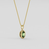 0.68 Ct. Green Sapphire Pendant, 10K Yellow Gold 2