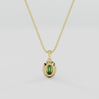 0.68 Ct. Green Sapphire Pendant, 10K Yellow Gold 4
