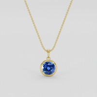 1.24 Ct. Blue Sapphire Pendant, 14K Yellow Gold 1
