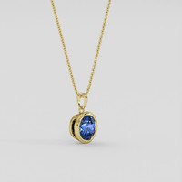 1.24 Ct. Blue Sapphire Pendant, 14K Yellow Gold 2
