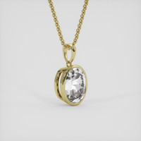 3.89 Ct. White Phenakite Pendant, 14K Yellow Gold 2
